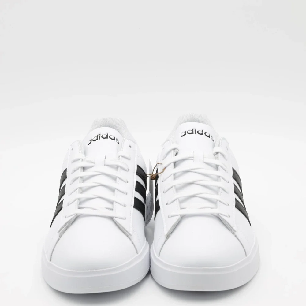 Adidas Men's Classic 3 Stripe Comfort Grand Court 2.0 Shoes White/Black 11.5‎